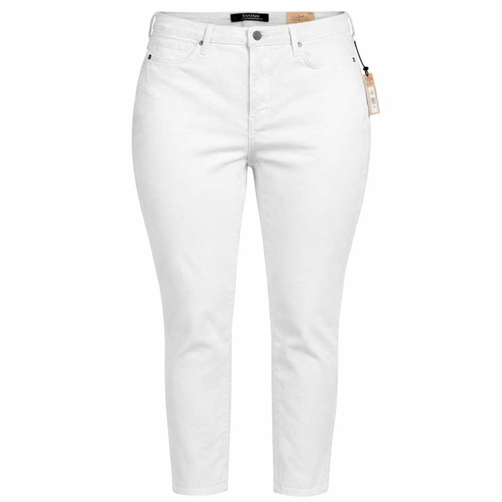 NYDJ Sheri Slim Curve Shaper Jeans White High Rise Ankle Plus 24W NWT Officecore